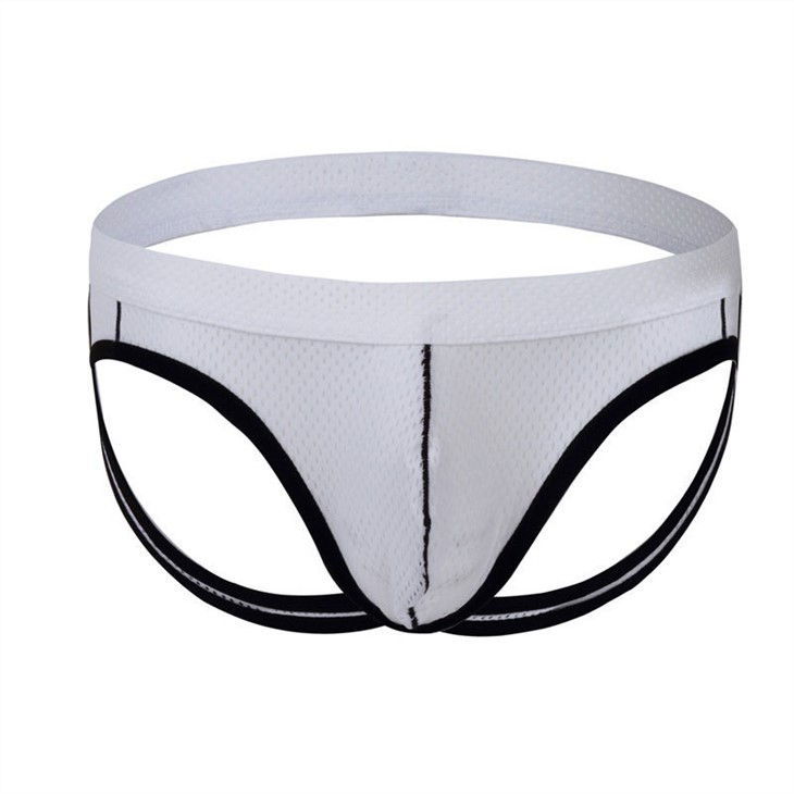 Grey color mesh fabric jockstrap trunk string boxer brief Sexy jock strap mens boxer shorts