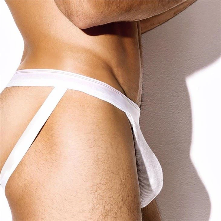 two elastic underwear Solid sexy jocstrap male thong mens underwear